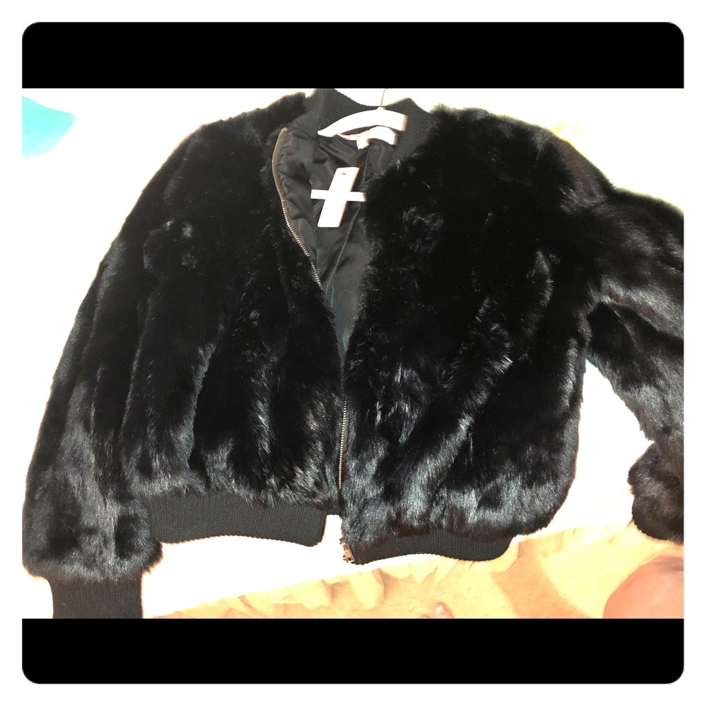 Cupcakes and cashmere faux fur jacket